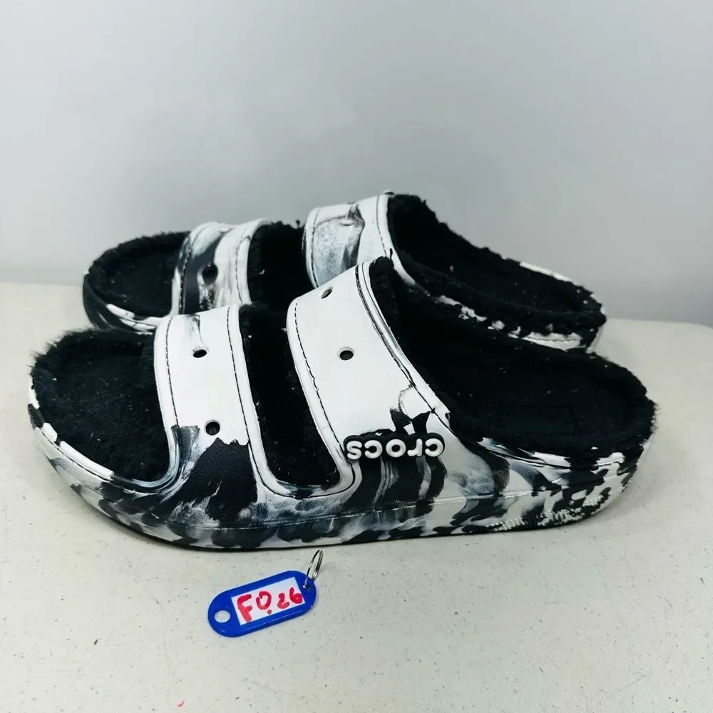 Crocs Adult Classic Cozzzy Platform Sandals | Fuzzy Slippers Slide Size 12 Men
